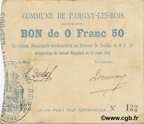 50 Centimes FRANCE régionalisme et divers  1915 JP.02-1743 TTB
