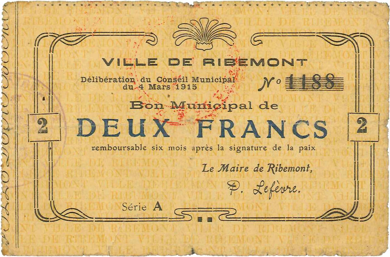2 Francs FRANCE régionalisme et divers  1915 JP.02-1932 TB