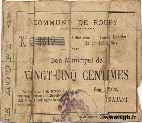 25 Centimes FRANCE régionalisme et divers  1915 JP.02-1951 B
