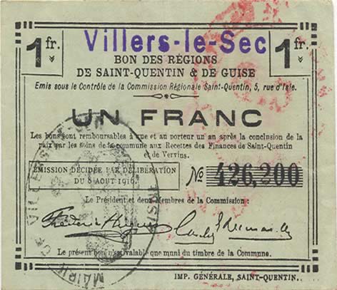 1 Franc FRANCE régionalisme et divers  1916 JP.02-2405.SQG TTB