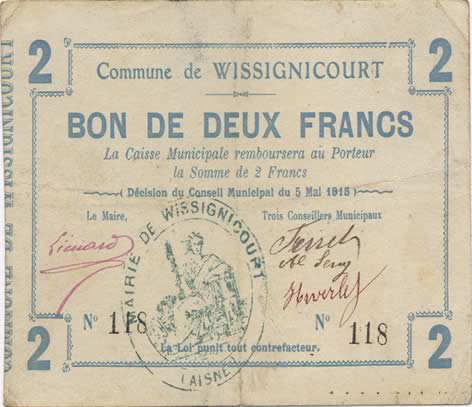 2 Francs FRANCE régionalisme et divers  1915 JP.02-2470 TTB