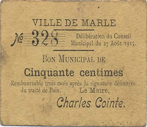 50 Centimes FRANCE régionalisme et divers  1915 JP.02-2650 TTB