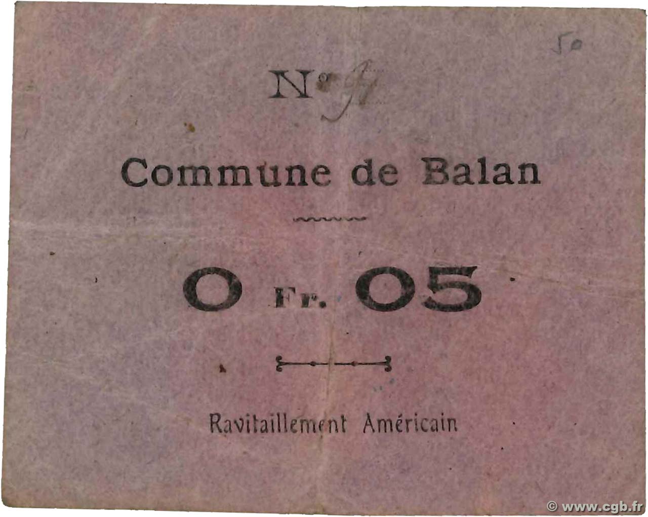 5 Centimes FRANCE regionalism and various Balan 1914 JP.08-321 F+
