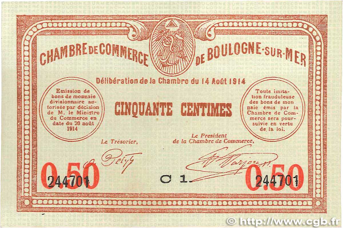 50 Centimes FRANCE régionalisme et divers Boulogne-Sur-Mer  1914 JP.031.14 SUP+