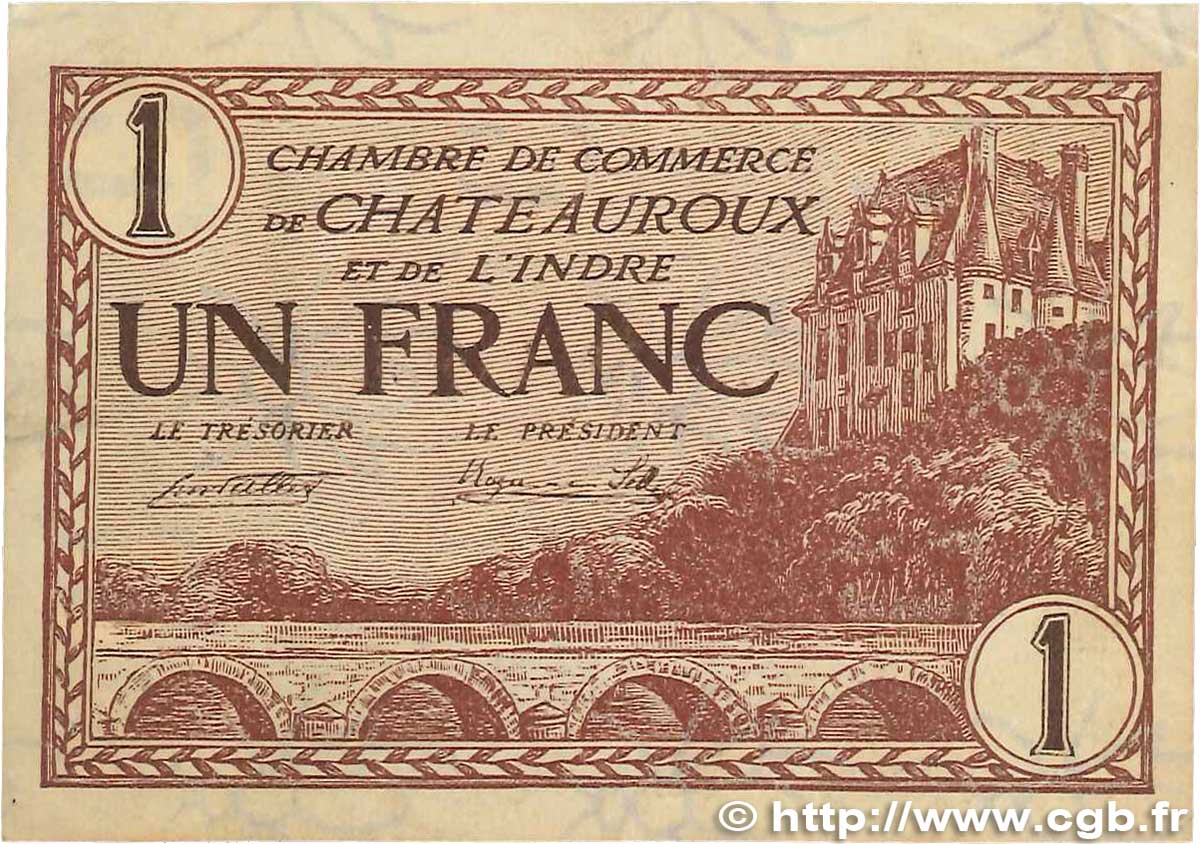 1 Franc FRANCE régionalisme et divers Chateauroux 1922 JP.046.30 TTB