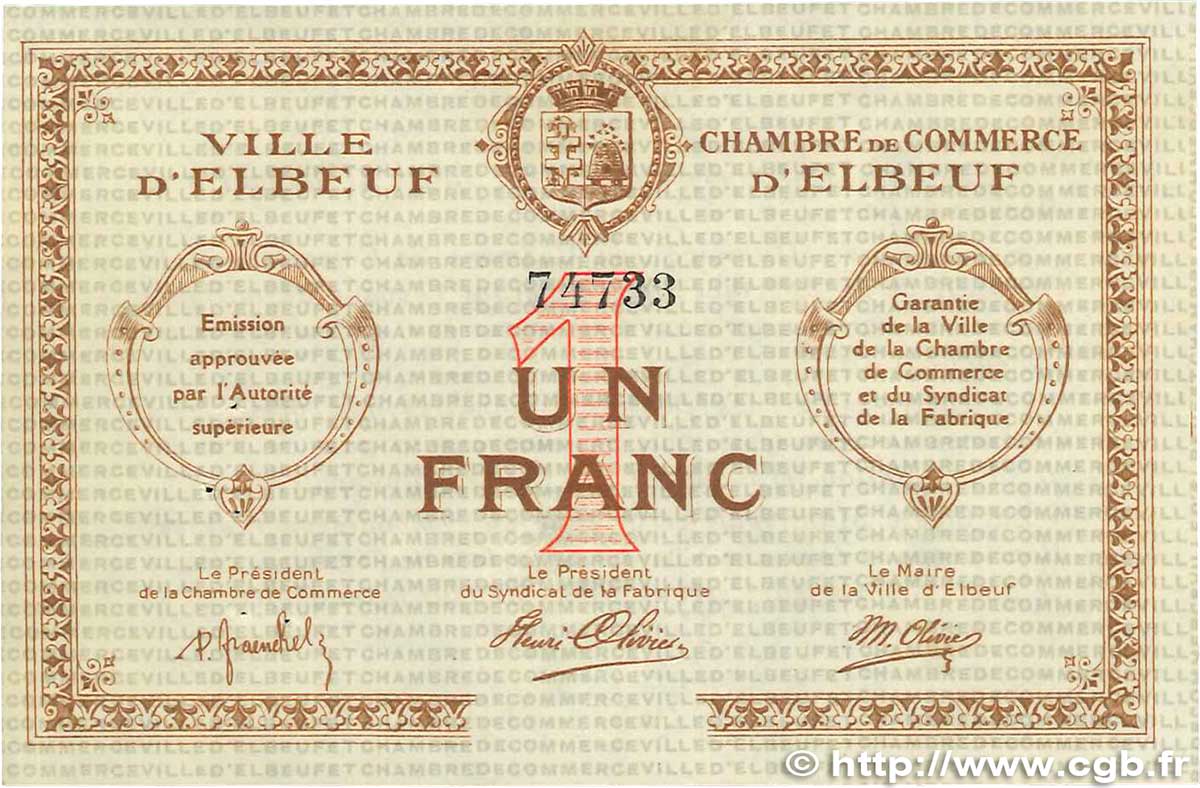 1 Franc FRANCE régionalisme et divers Elbeuf 1918 JP.055.02 pr.SPL