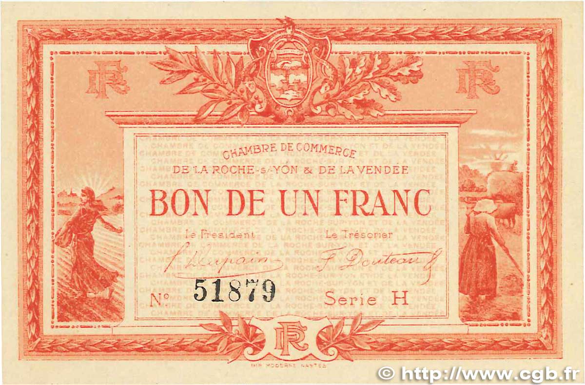 1 Franc FRANCE régionalisme et divers La Roche-Sur-Yon 1915 JP.065.17 SPL