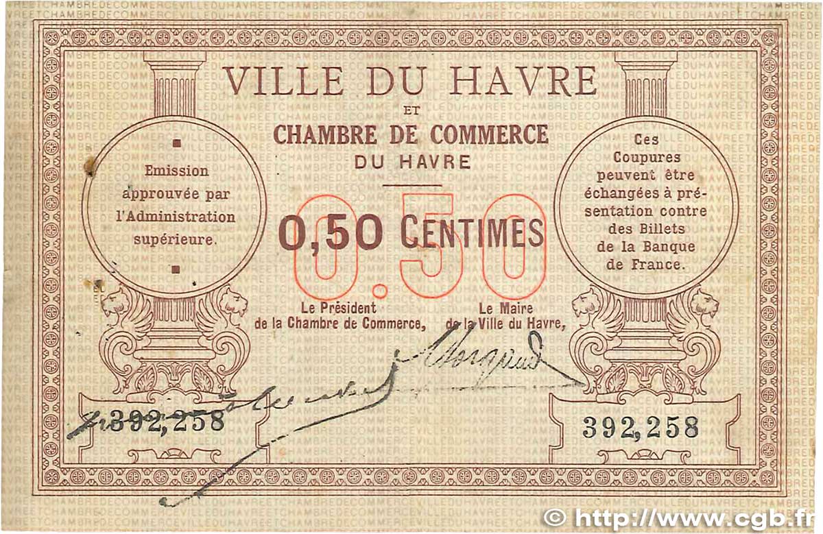 50 Centimes FRANCE régionalisme et divers Le Havre 1914 JP.068.01 TTB