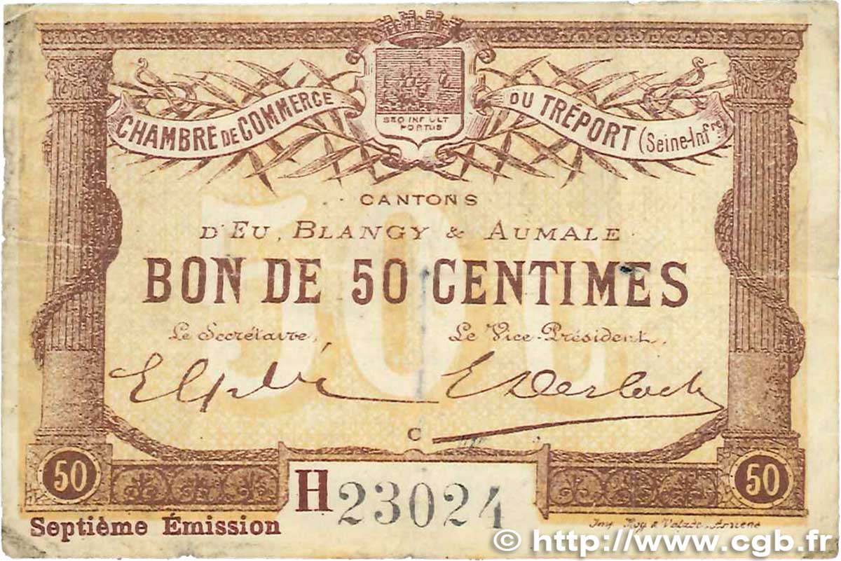 50 Centimes FRANCE régionalisme et divers Le Tréport 1916 JP.071.28 TB