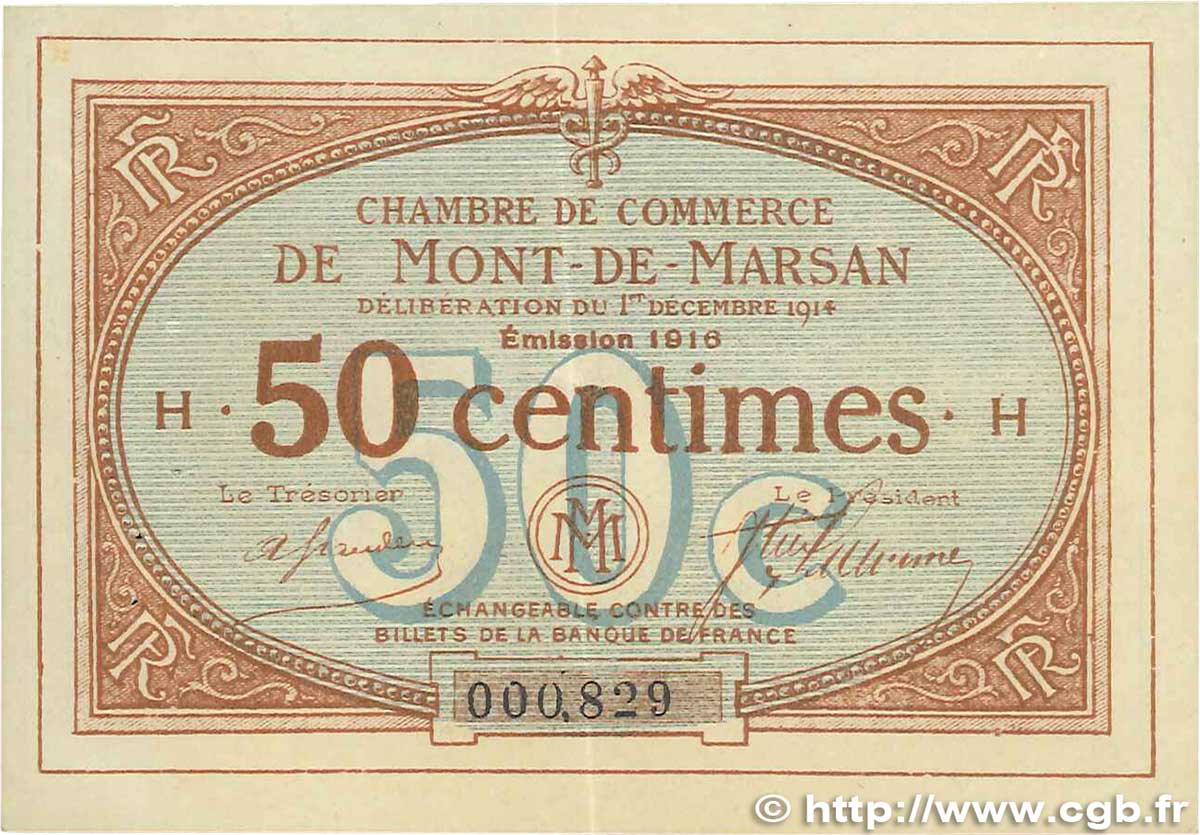 50 Centimes FRANCE régionalisme et divers Mont-De-Marsan 1914 JP.082.12 TTB