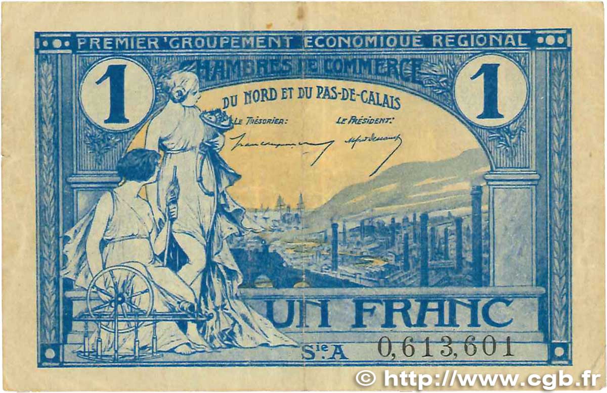 1 Franc FRANCE régionalisme et divers Nord et Pas-De-Calais 1918 JP.094.05 pr.TTB