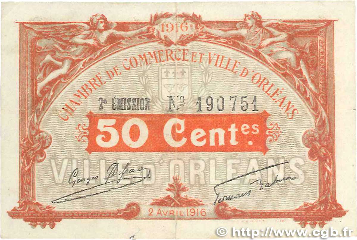 50 Centimes FRANCE regionalismo y varios Orléans 1916 JP.095.08 MBC