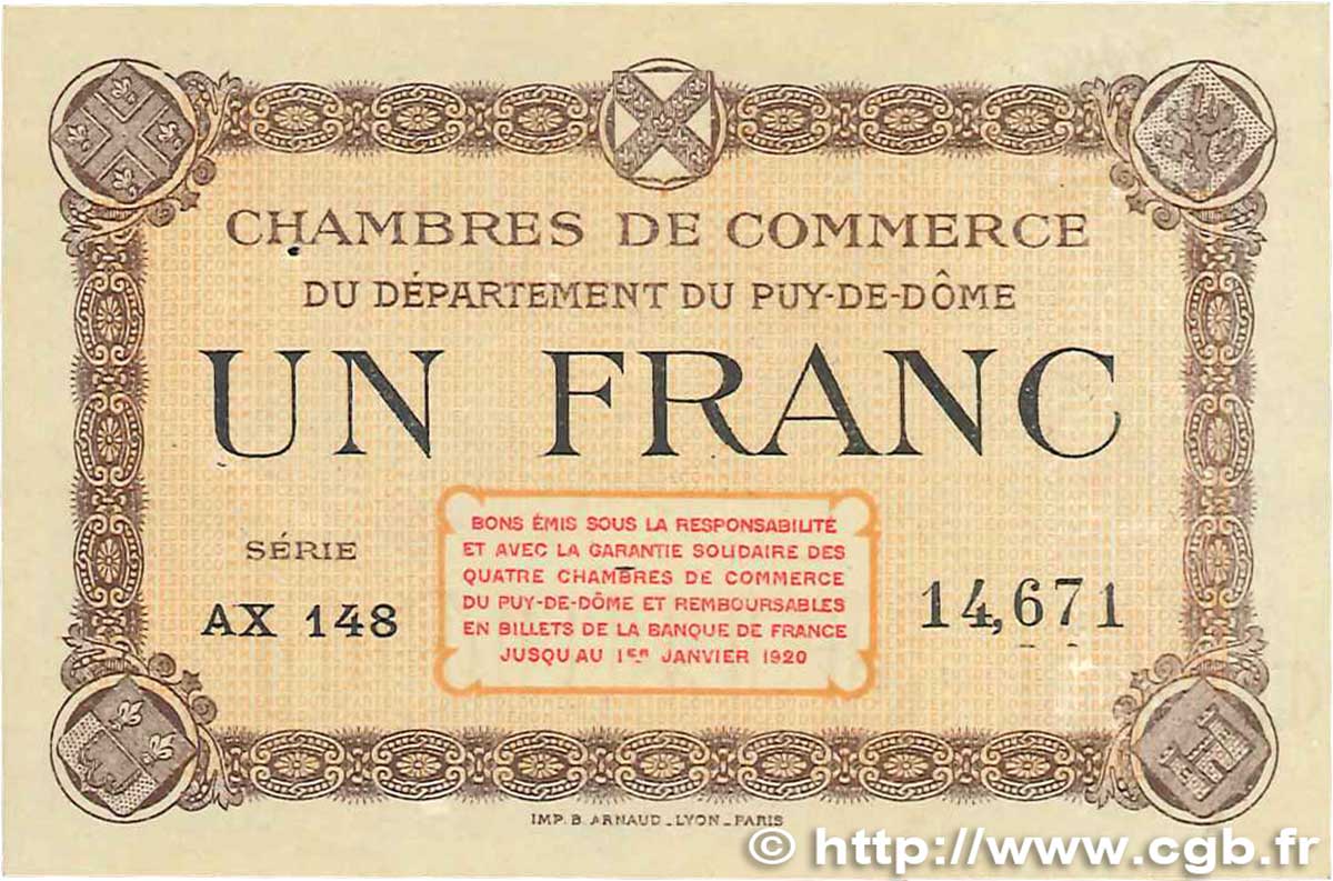 1 Franc FRANCE régionalisme et divers Puy-De-Dôme 1918 JP.103.08 TTB