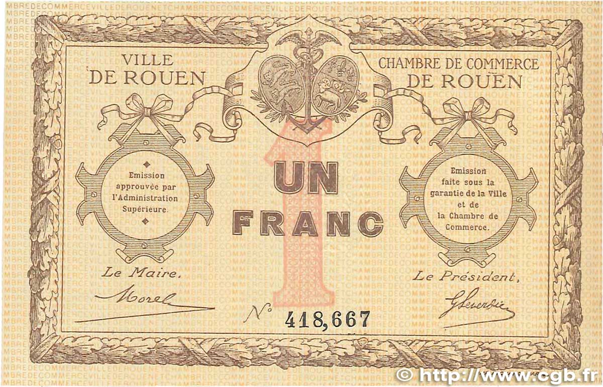 1 Franc FRANCE régionalisme et divers Rouen 1920 JP.110.03 SUP