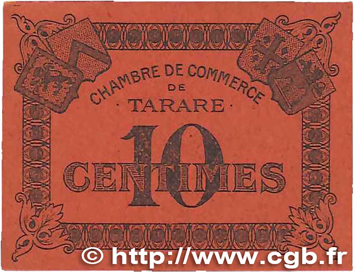 10 Centimes FRANCE régionalisme et divers Tarare 1920 JP.119.36 SUP
