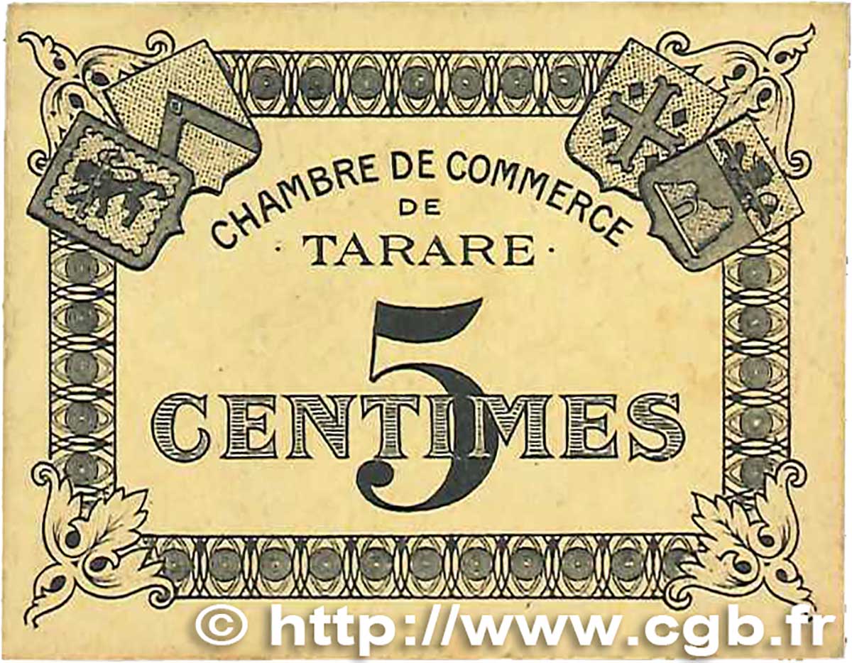 5 Centimes FRANCE régionalisme et divers Tarare 1920 JP.119.38 TTB