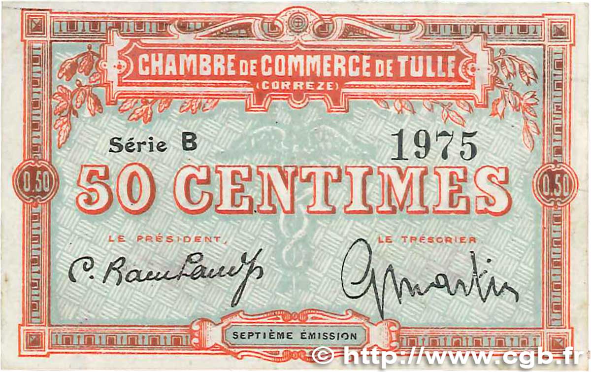 50 Centimes FRANCE régionalisme et divers Tulle 1918 JP.125.01 TTB