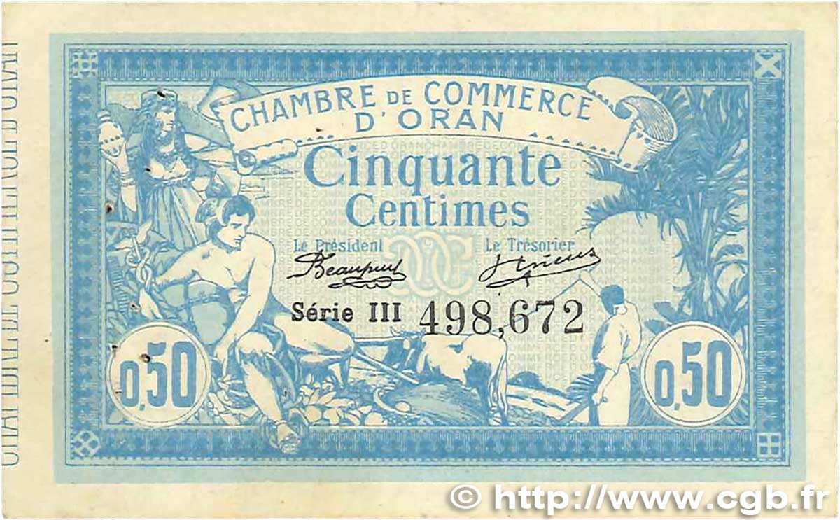 50 Centimes FRANCE régionalisme et divers Oran 1915 JP.141.04 TTB+