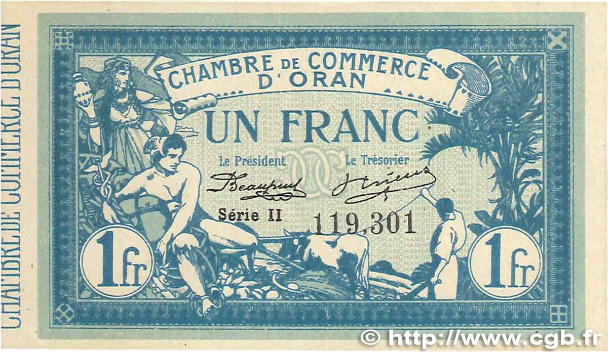 1 Franc FRANCE régionalisme et divers Oran 1915 JP.141.08 pr.SPL