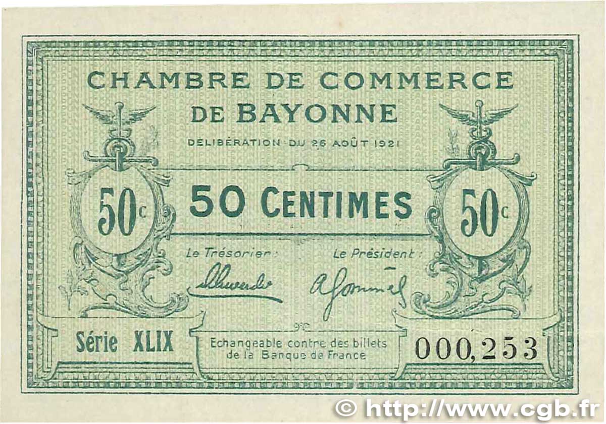 50 Centimes FRANCE régionalisme et divers Bayonne 1921 JP.021.69 pr.SPL