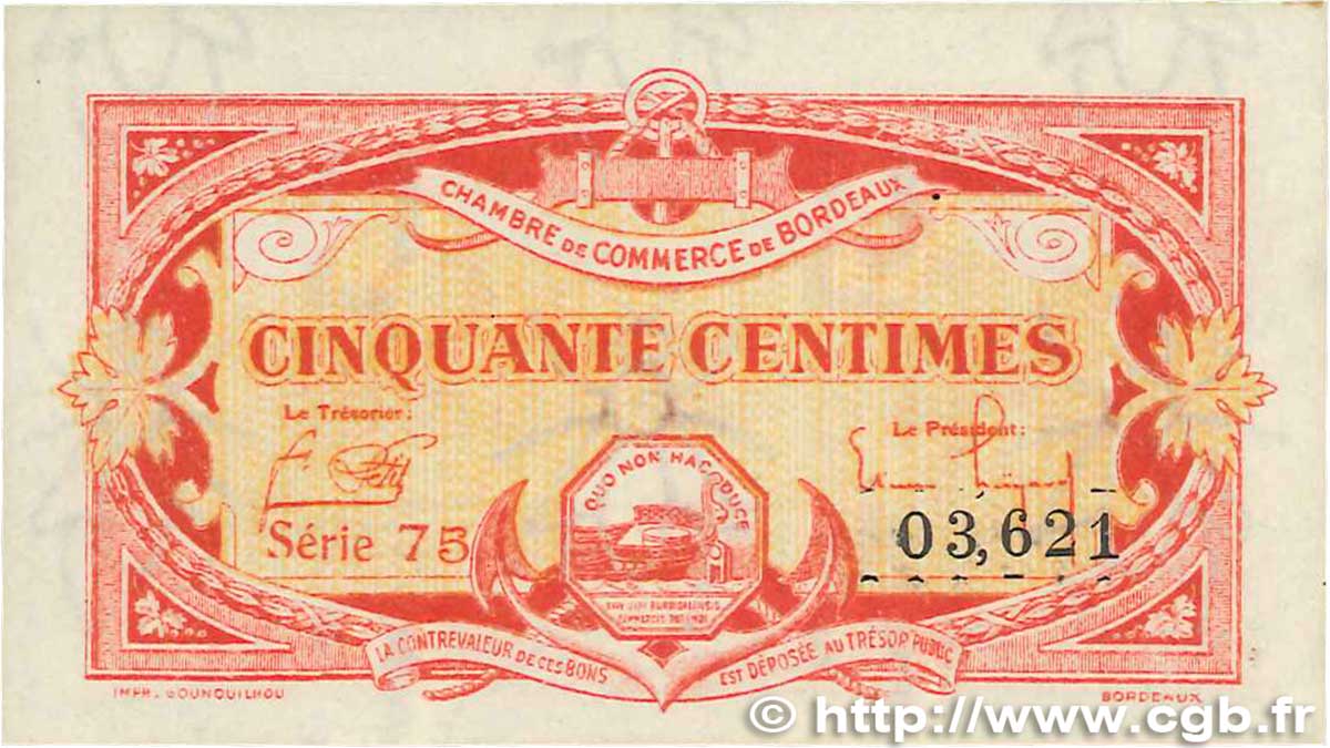 50 Centimes FRANCE régionalisme et divers Bordeaux 1920 JP.030.24 SPL