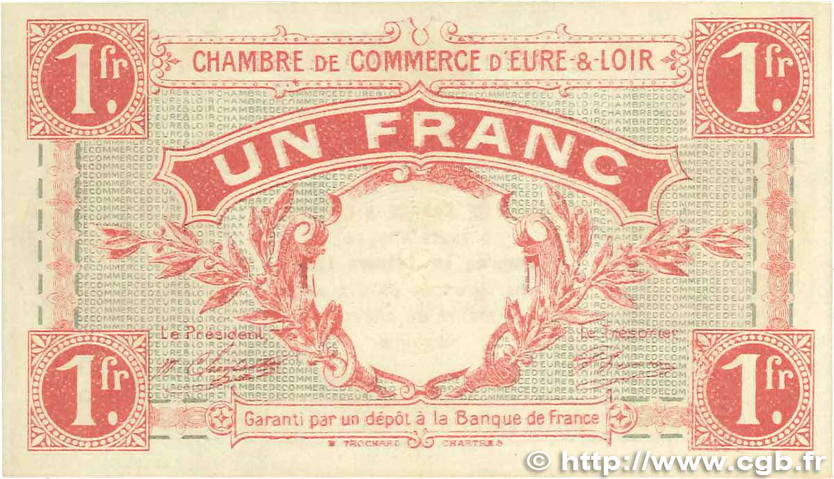 1 Franc FRANCE régionalisme et divers Chartres 1915 JP.045.03 SPL+