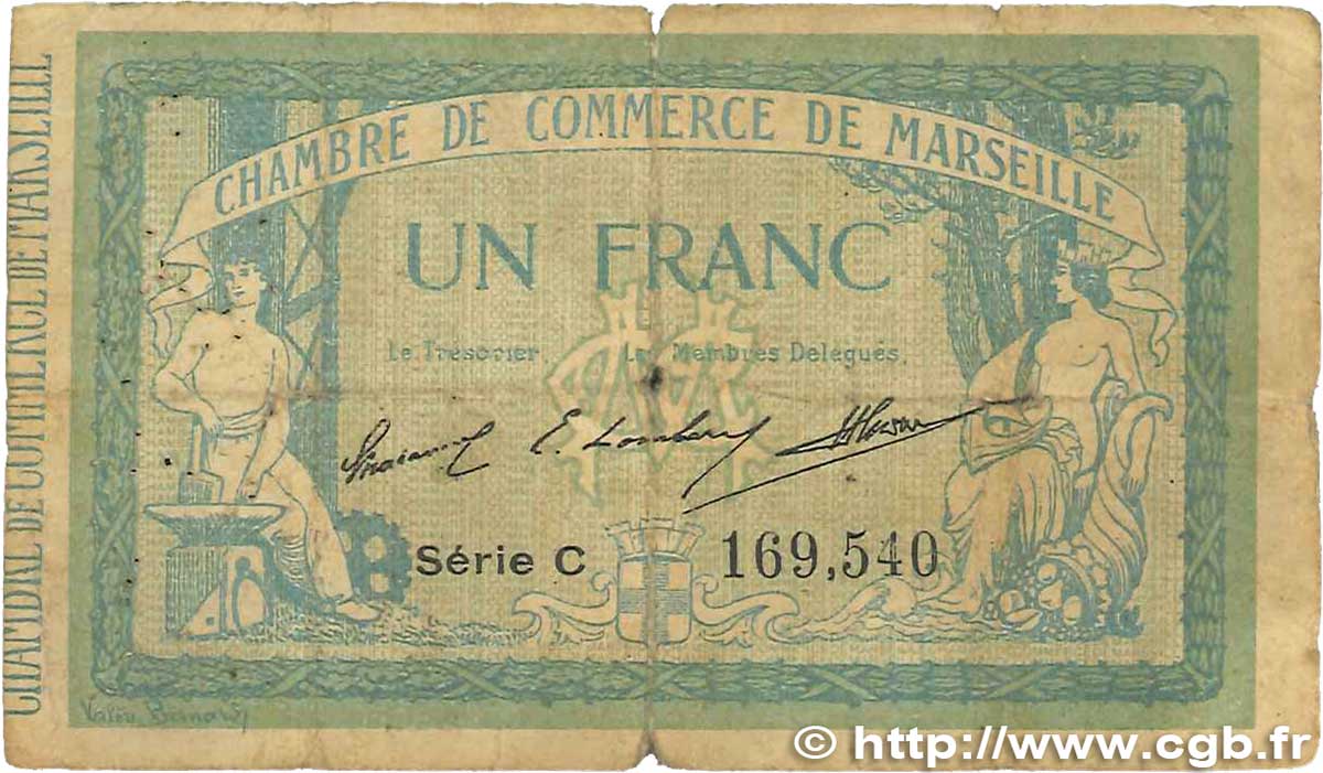 1 Franc FRANCE régionalisme et divers Marseille 1914 JP.079.11 B