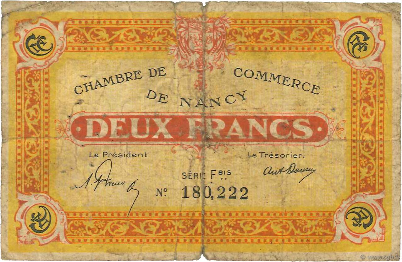 2 Francs FRANCE régionalisme et divers Nancy 1921 JP.087.52 AB