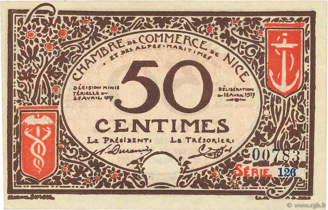 50 Centimes FRANCE regionalism and miscellaneous Nice 1917 JP.091.06 XF-