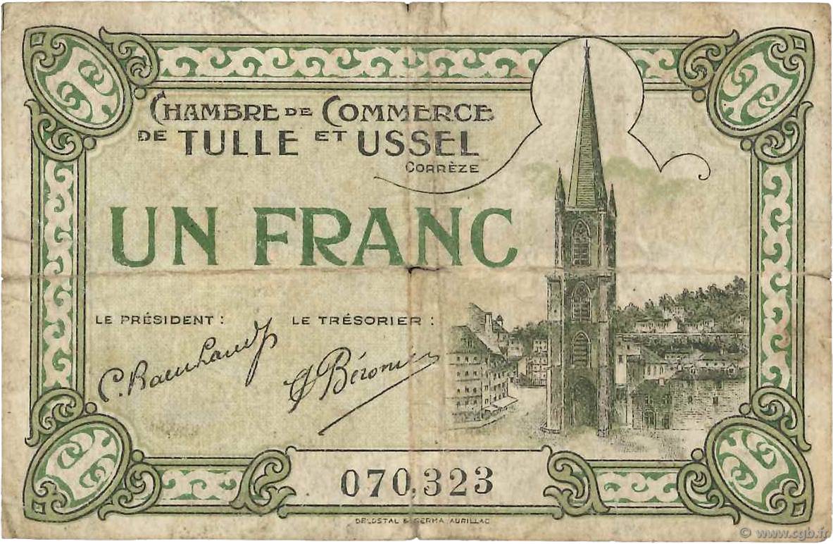 1 Franc FRANCE régionalisme et divers Tulle et Ussel 1918 JP.126.03 B+