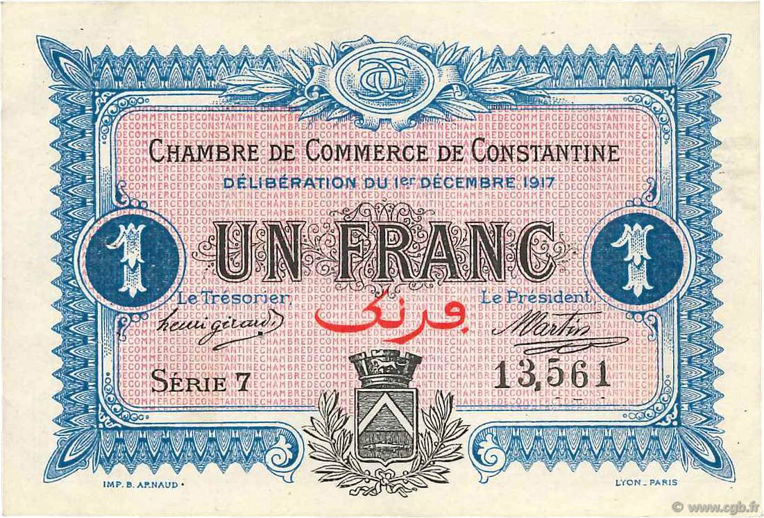 1 Franc FRANCE régionalisme et divers Constantine 1917 JP.140.15 SUP