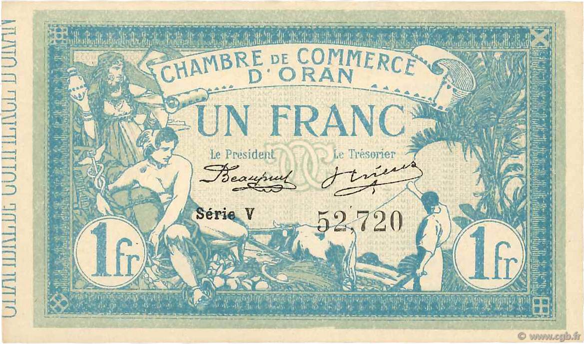 1 Franc FRANCE régionalisme et divers Oran 1915 JP.141.08 pr.NEUF
