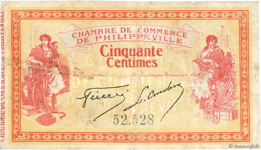 50 Centimes FRANCE régionalisme et divers Philippeville 1914 JP.142.01 TB