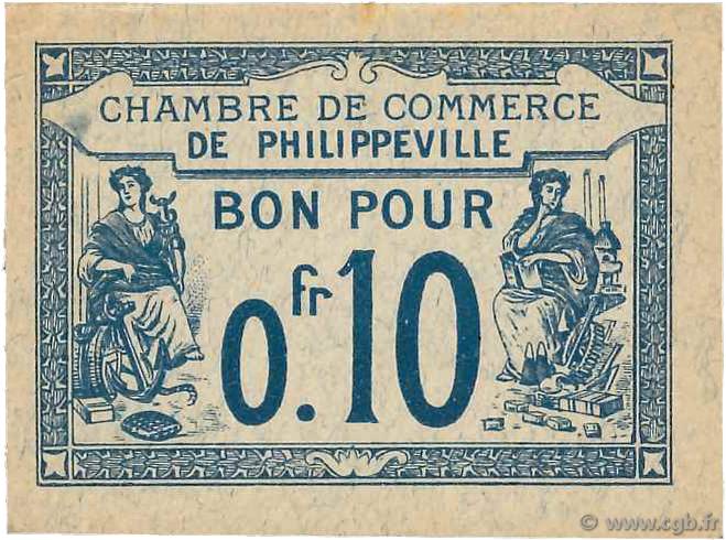 10 Centimes FRANCE régionalisme et divers Philippeville 1915 JP.142.13 pr.NEUF