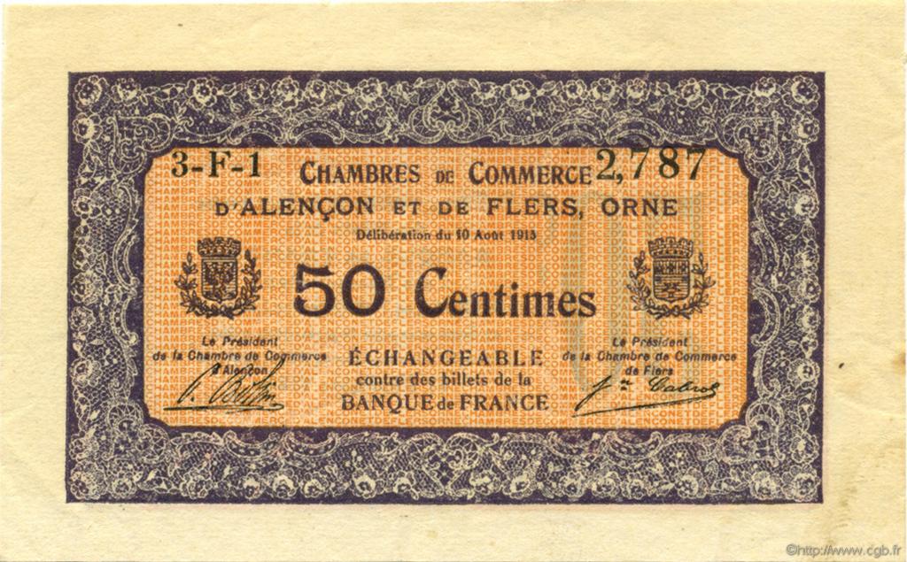 50 Centimes FRANCE régionalisme et divers Alencon et Flers 1915 JP.006.33 SPL à NEUF
