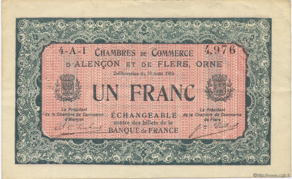 1 Franc FRANCE régionalisme et divers Alencon et Flers 1915 JP.006.38 TTB à SUP