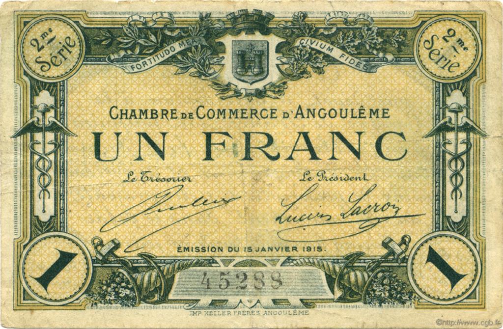 1 Franc FRANCE régionalisme et divers Angoulême 1915 JP.009.11 TB