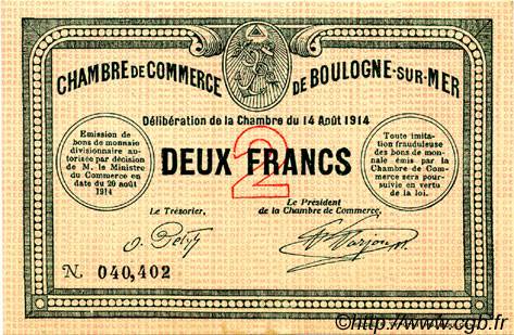 2 Francs FRANCE régionalisme et divers Boulogne-Sur-Mer  1914 JP.031.07 SPL à NEUF
