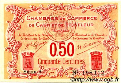 50 Centimes FRANCE régionalisme et divers Caen et Honfleur 1918 JP.034.12 SPL à NEUF