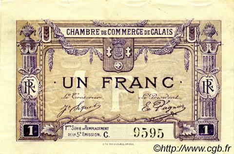 1 Franc FRANCE régionalisme et divers Calais 1918 JP.036.37 TTB à SUP