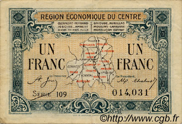 1 Franc FRANCE régionalisme et divers Région Économique Du Centre 1918 JP.040.07 TB