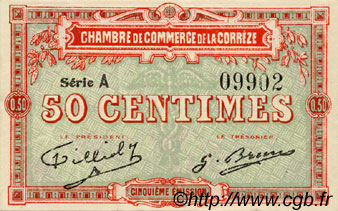50 Centimes FRANCE régionalisme et divers Corrèze 1915 JP.051.09 SPL à NEUF
