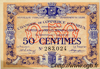 50 Centimes FRANCE régionalisme et divers Évreux 1917 JP.057.10 SPL à NEUF