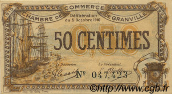 50 Centimes FRANCE régionalisme et divers Granville 1916 JP.060.07 TTB à SUP