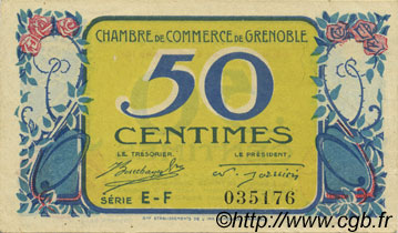 50 Centimes FRANCE régionalisme et divers Grenoble 1917 JP.063.14 TTB à SUP