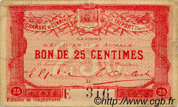 25 Centimes FRANCE régionalisme et divers Le Tréport 1916 JP.071.16 TB