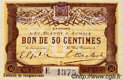 50 Centimes FRANCE régionalisme et divers Le Tréport 1916 JP.071.17 SPL à NEUF