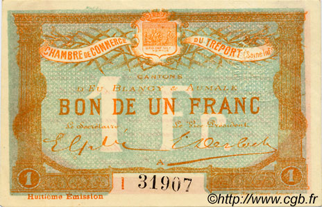 1 Franc FRANCE régionalisme et divers Le Tréport 1916 JP.071.33 TTB à SUP