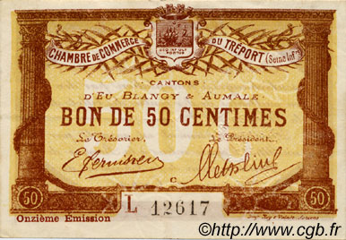 50 Centimes FRANCE régionalisme et divers Le Tréport 1918 JP.071.42 TTB à SUP