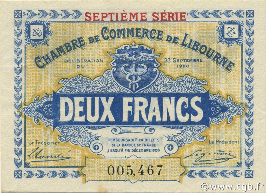 2 Francs FRANCE régionalisme et divers Libourne 1920 JP.072.34 SPL à NEUF